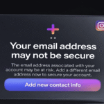 Los usuarios de Instagram informan que se quedan atascados en «Tu dirección de correo electrónico puede no ser segura».